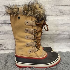 Sorel Womens Joan Of Arctic Tan Leather Waterproof Winter Boot NL1540-227 Size 7
